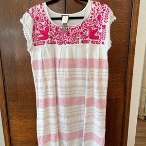 P.J. Salvage Pink and White Mini Dress